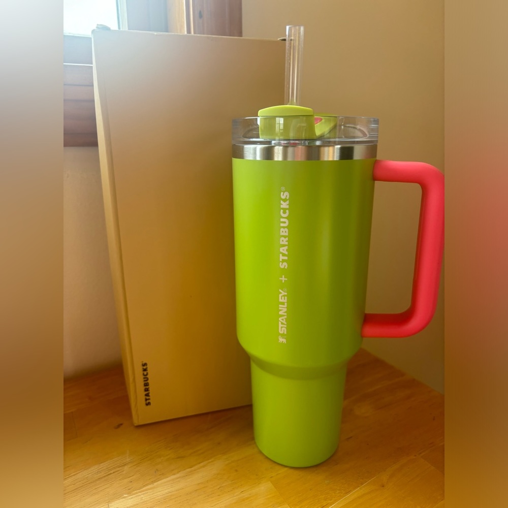 NEW Stanley Starbucks music carnival lime green and pink